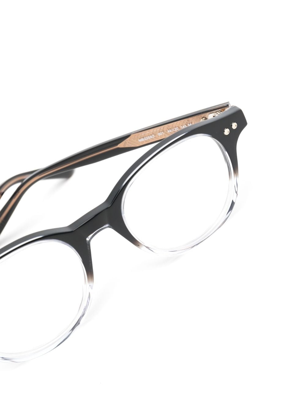 Shop Montblanc Gradient-effect Round-frame Glasses In Black