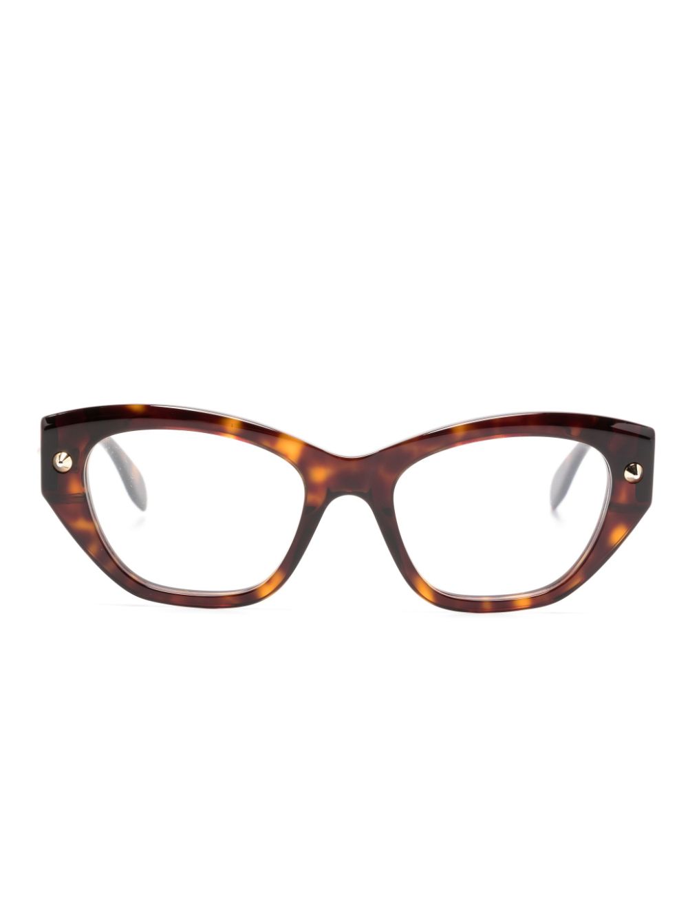 Alexander McQueen Eyewear tortoiseshell cat-eye frame glasses - Brown