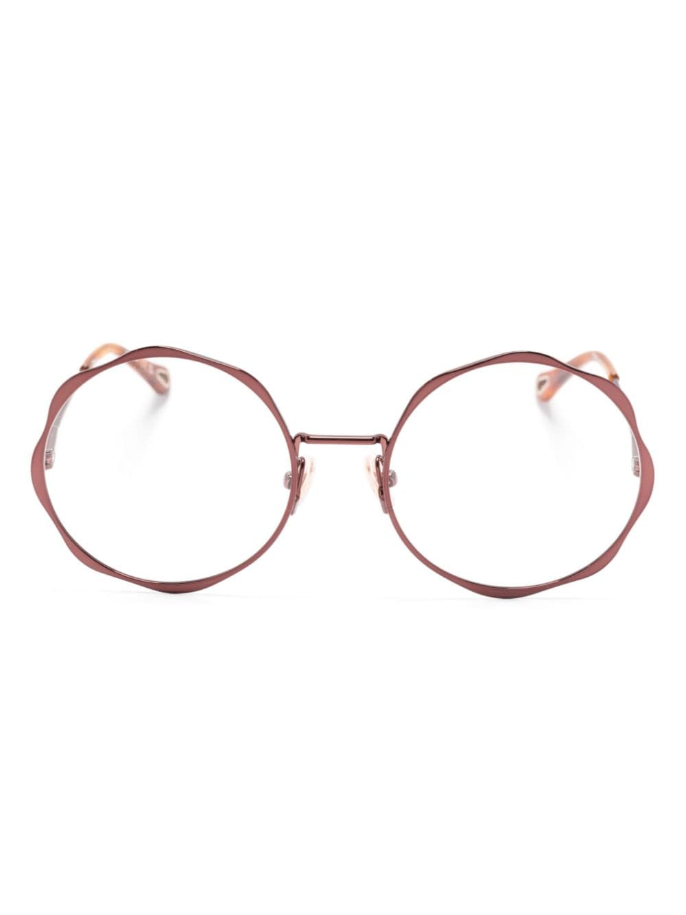 Image 1 of Chloé Eyewear logo-engraved round-frame glasses