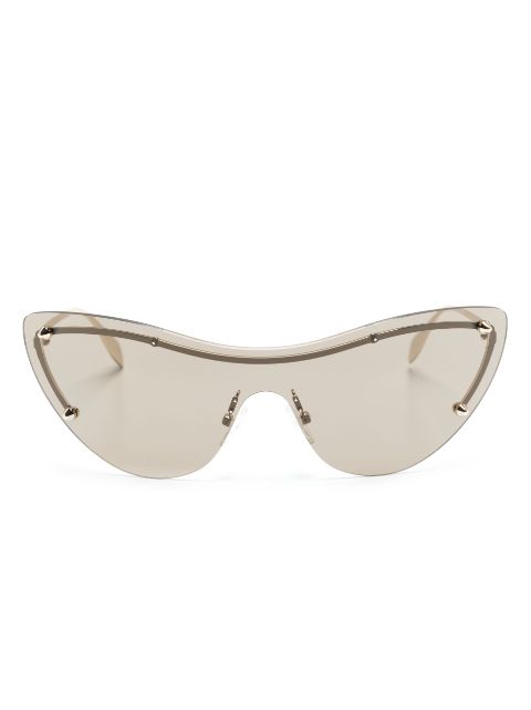 Alexander McQueen Eyewear Spike-stud detail cat-eye mask sunglasses Men