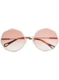 Chloé Eyewear logo-engraved round-frame sunglasses - Gold