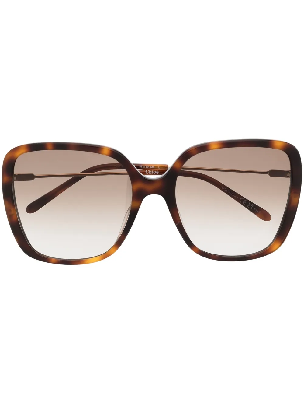 Chloé Eyewear logo-engraved tortoiseshell effect sunglasses