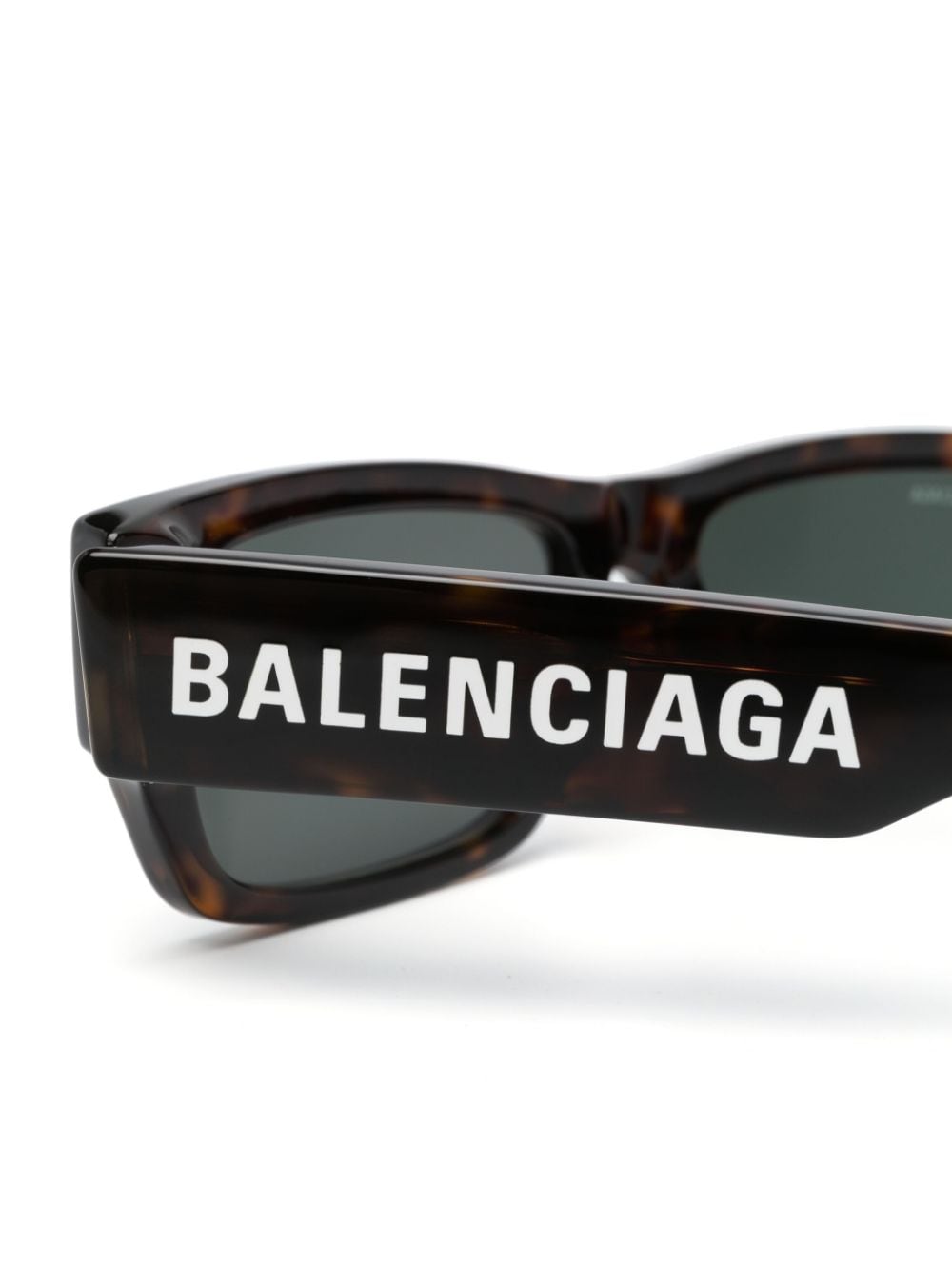 Shop Balenciaga Rectangle-frame Sunglasses In Brown