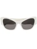 Balenciaga Eyewear enamelled-logo cat-eye frame sunglasses - White