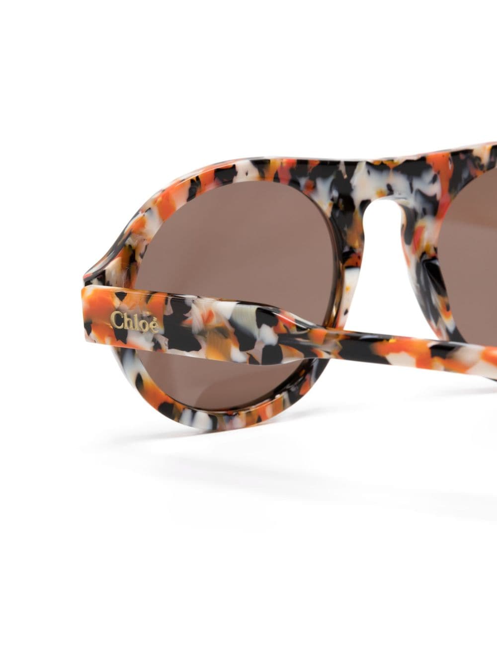 Shop Chloé Round-frame Sunglasses In Orange