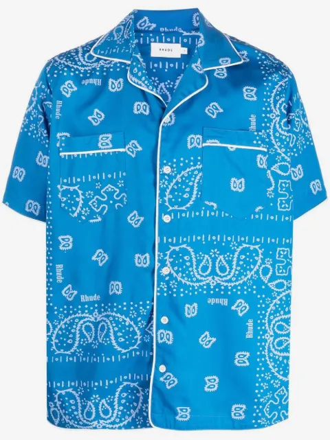 RHUDE bandana-print short-sleeved shirt