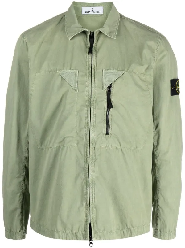 Stone Island ロゴパッチ シャツジャケット | mdh.com.sa