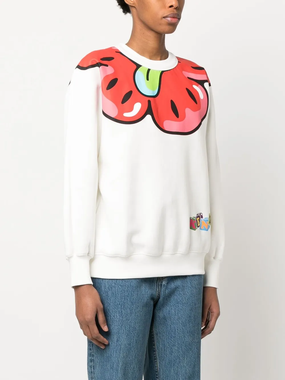  Kenzo Sudadera Con Estampado Gráfico - Blanco 