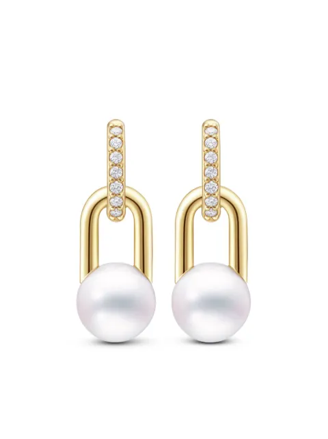 TASAKI 18kt yellow gold Collection Line Fine Link pearl drop earring