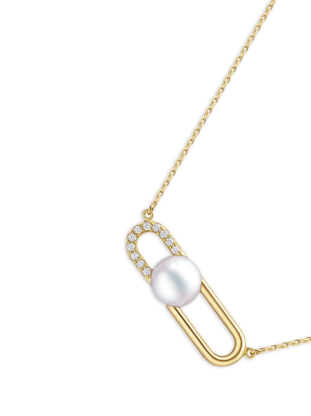 Shop Tasaki 18kt Yellow Gold Collection Line Fine Link Pearl Necklace