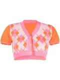 Jacquemus argyle-check-pattern cropped top - Orange