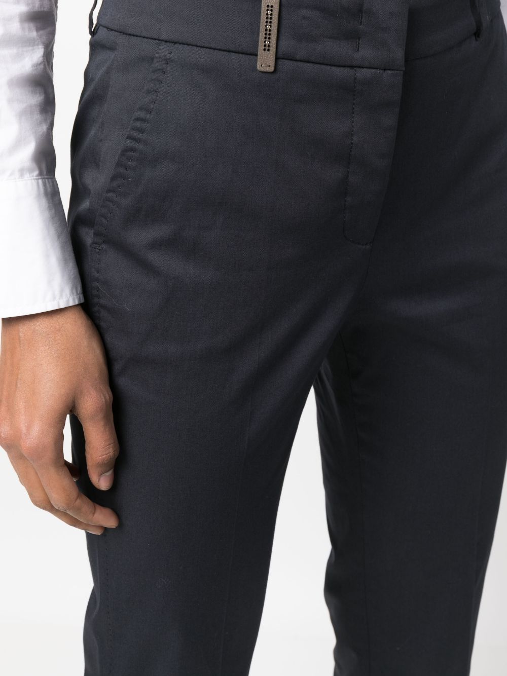 Shop Peserico Cropped Slim-fit Trousers In Blau