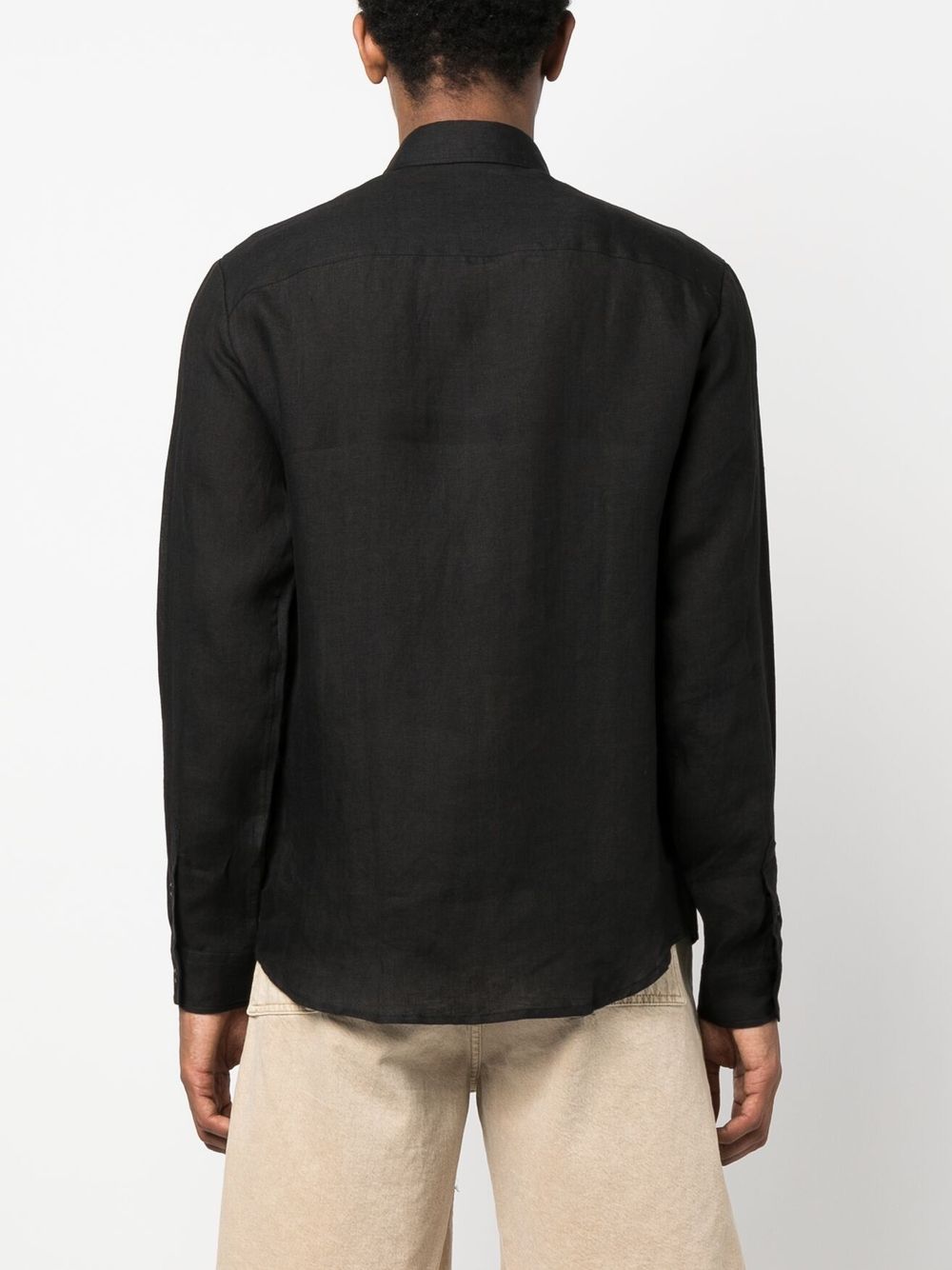 Shop Apc Classic-shirt Linen Shirt In Black