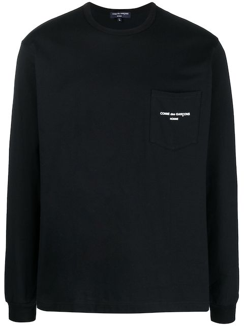 Comme Des Garçons logo-print pocket long sleeves T-shirt