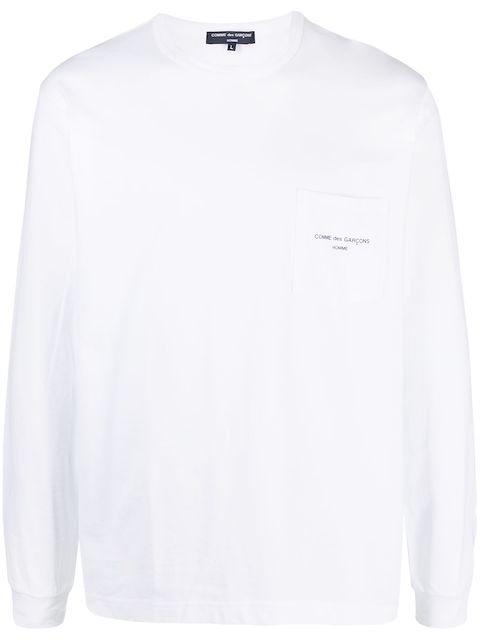 Comme Des Garçons logo-print pocket long sleeves T-shirt
