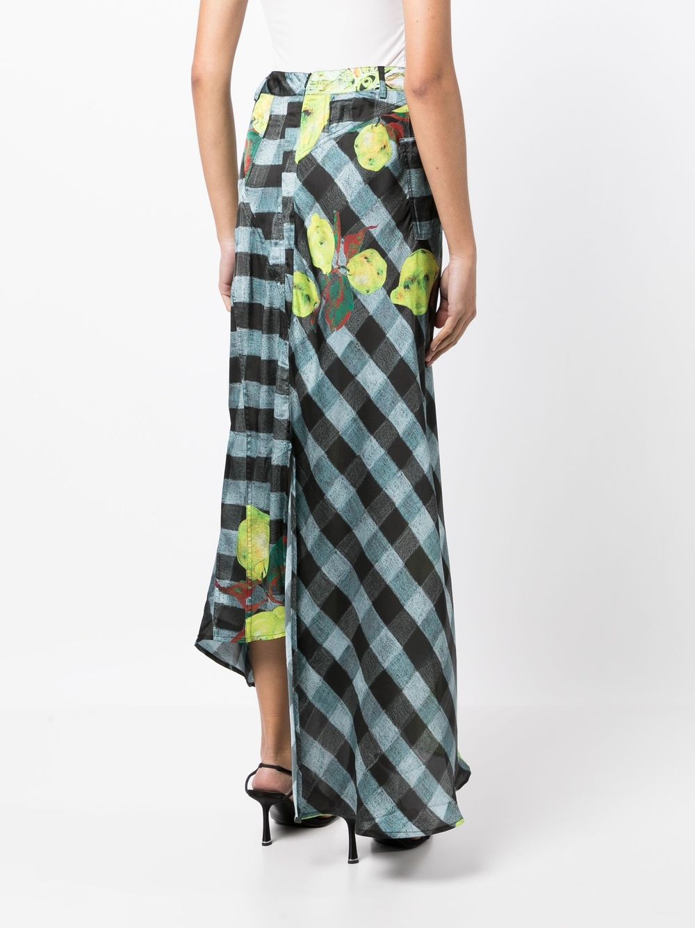 Shop Ottolinger Lemon-print Asymmetric Skirt In Multicolour