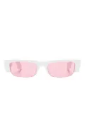 Alexander McQueen Eyewear Graffiti slashed rectangle sunglasses - White