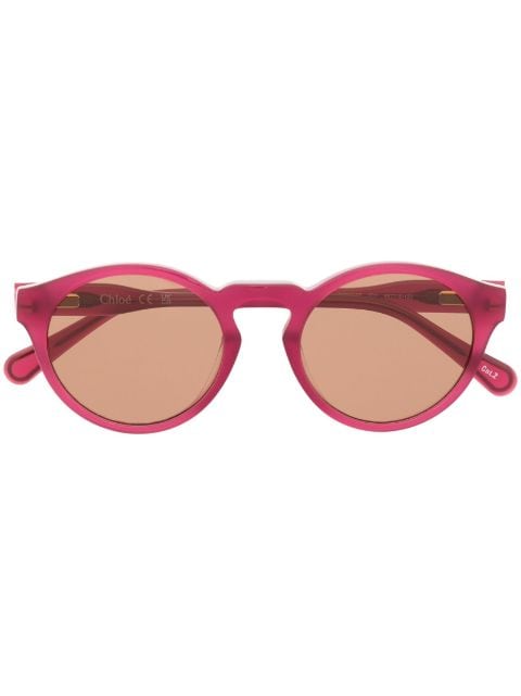 Chloé Eyewear lentes de sol con armazón redonda y logo