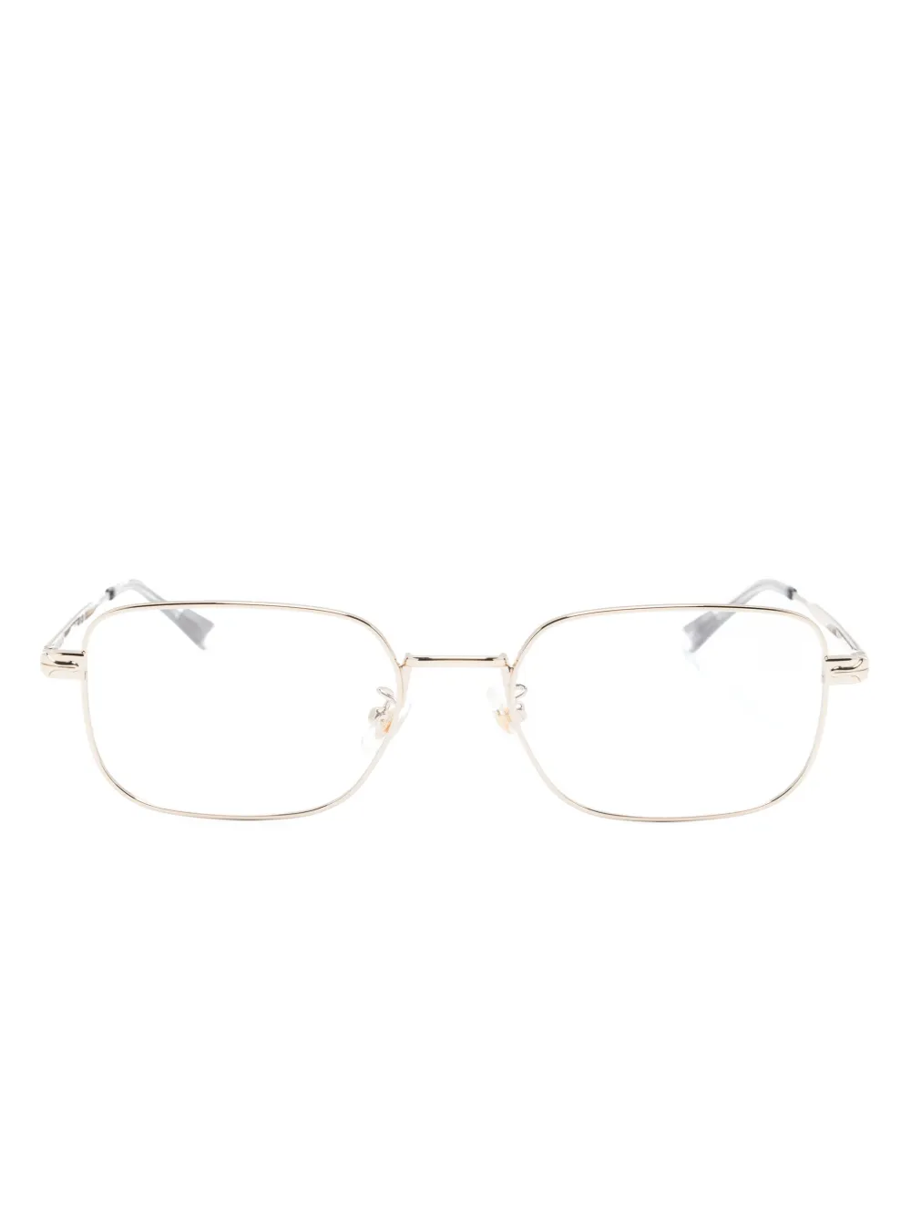 Montblanc Polished Square-frame Glasses In Gold