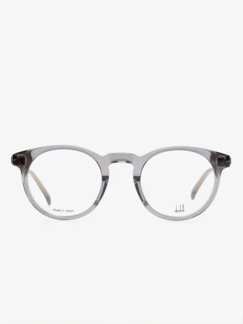 Dunhill metallic-finish round-frame glasses