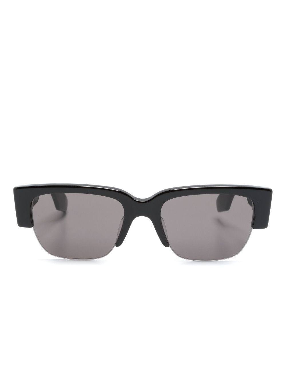 Alexander Mcqueen Logo-print Arm Sunglasses In Black