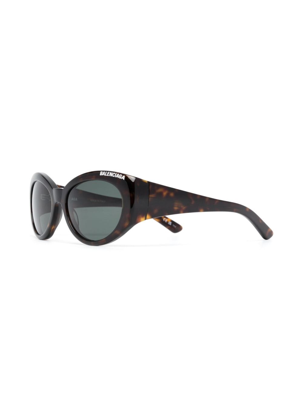 Shop Balenciaga Logo-print Detail Sunglasses In Brown