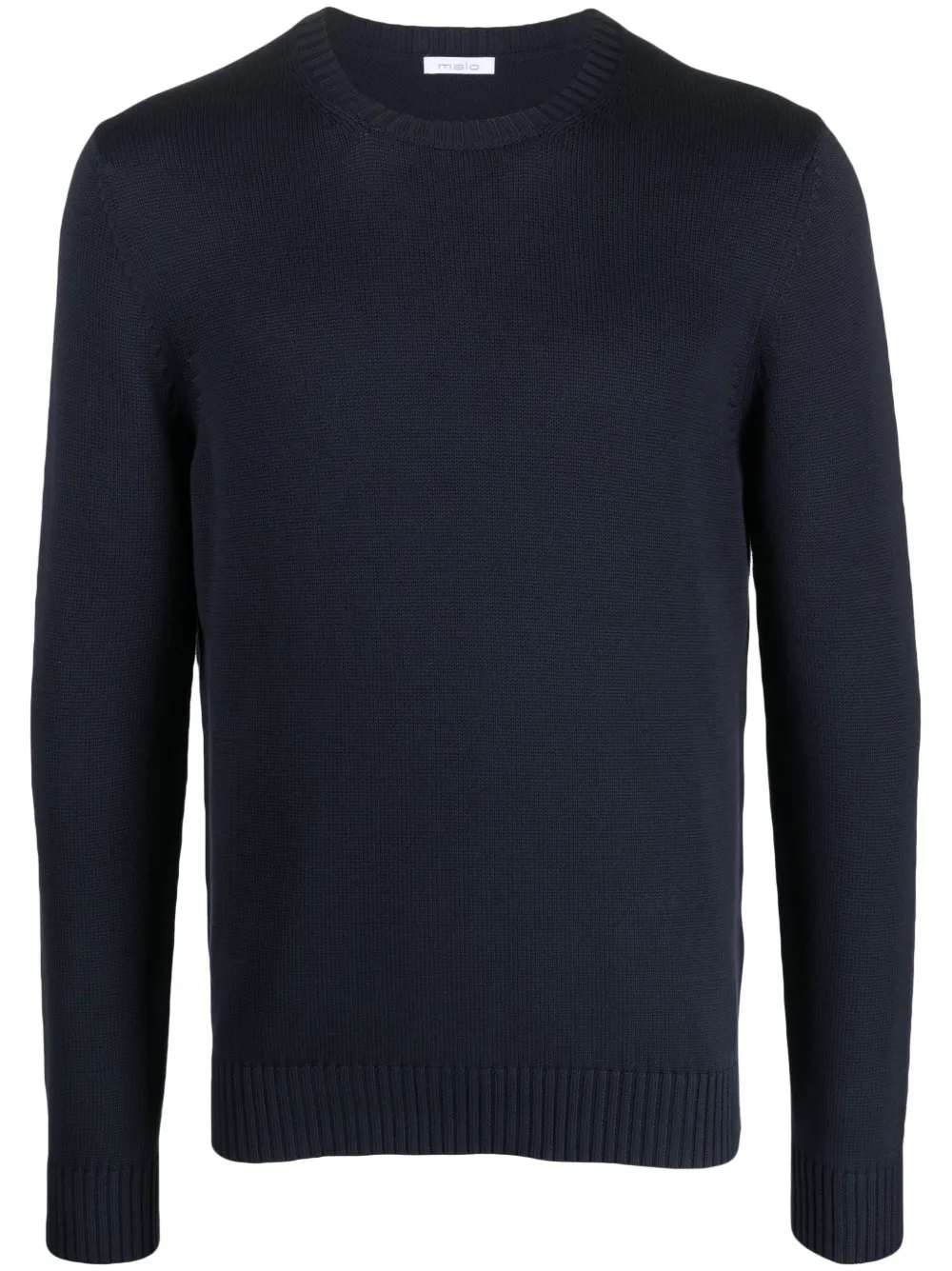 Malo Long-sleeve Knitted Jumper In Blue