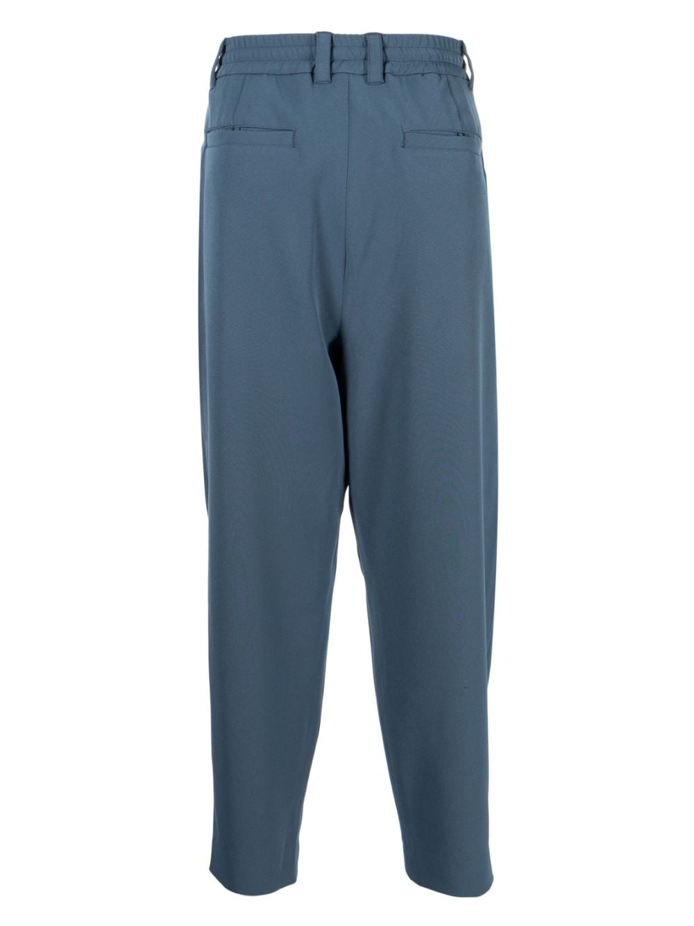 Shop Songzio Pleat-detail Drawstring Tapered Trousers In Blau