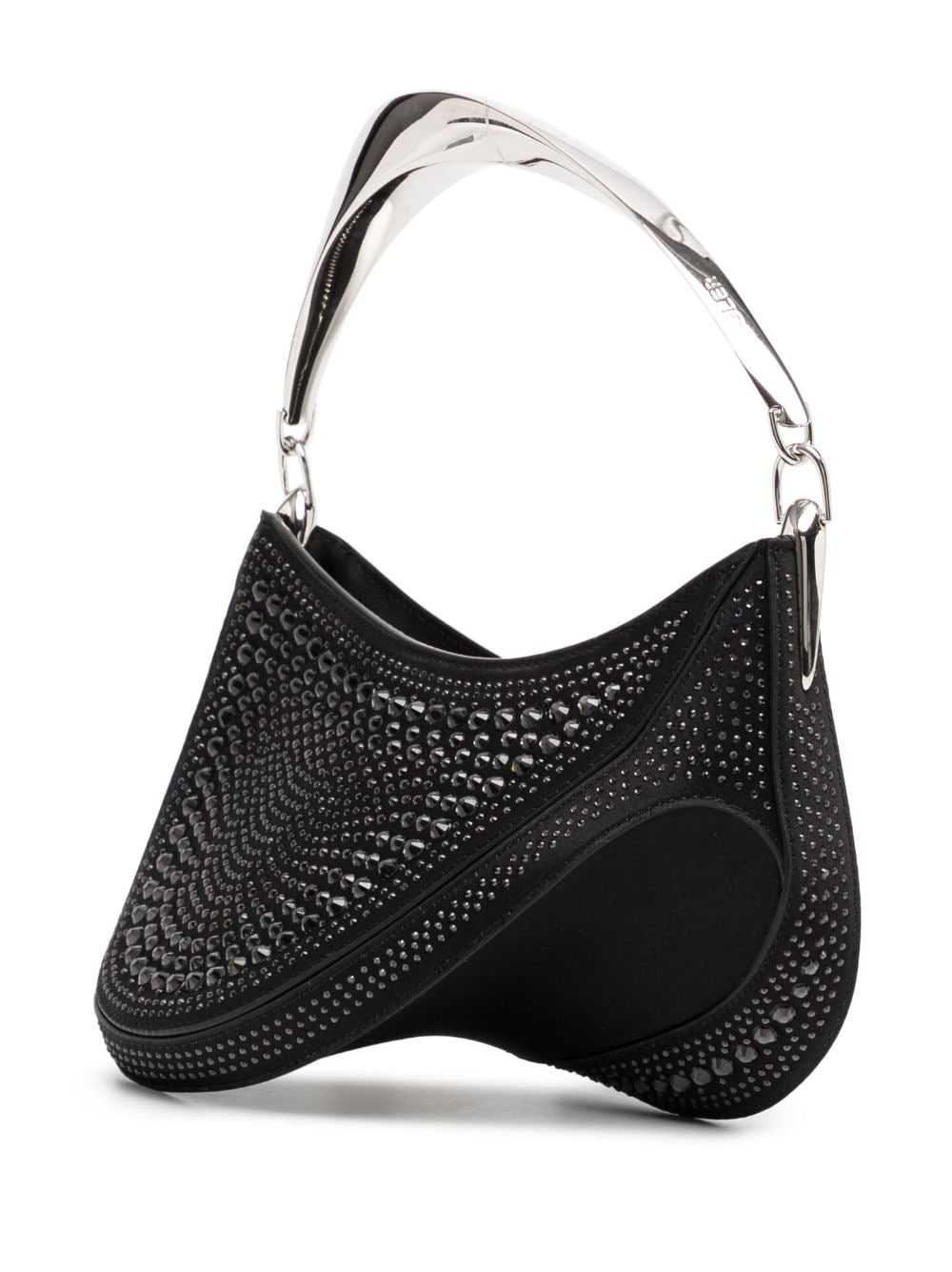 Shop Mugler Spiral Curve 01 Top-handle Bag In Black