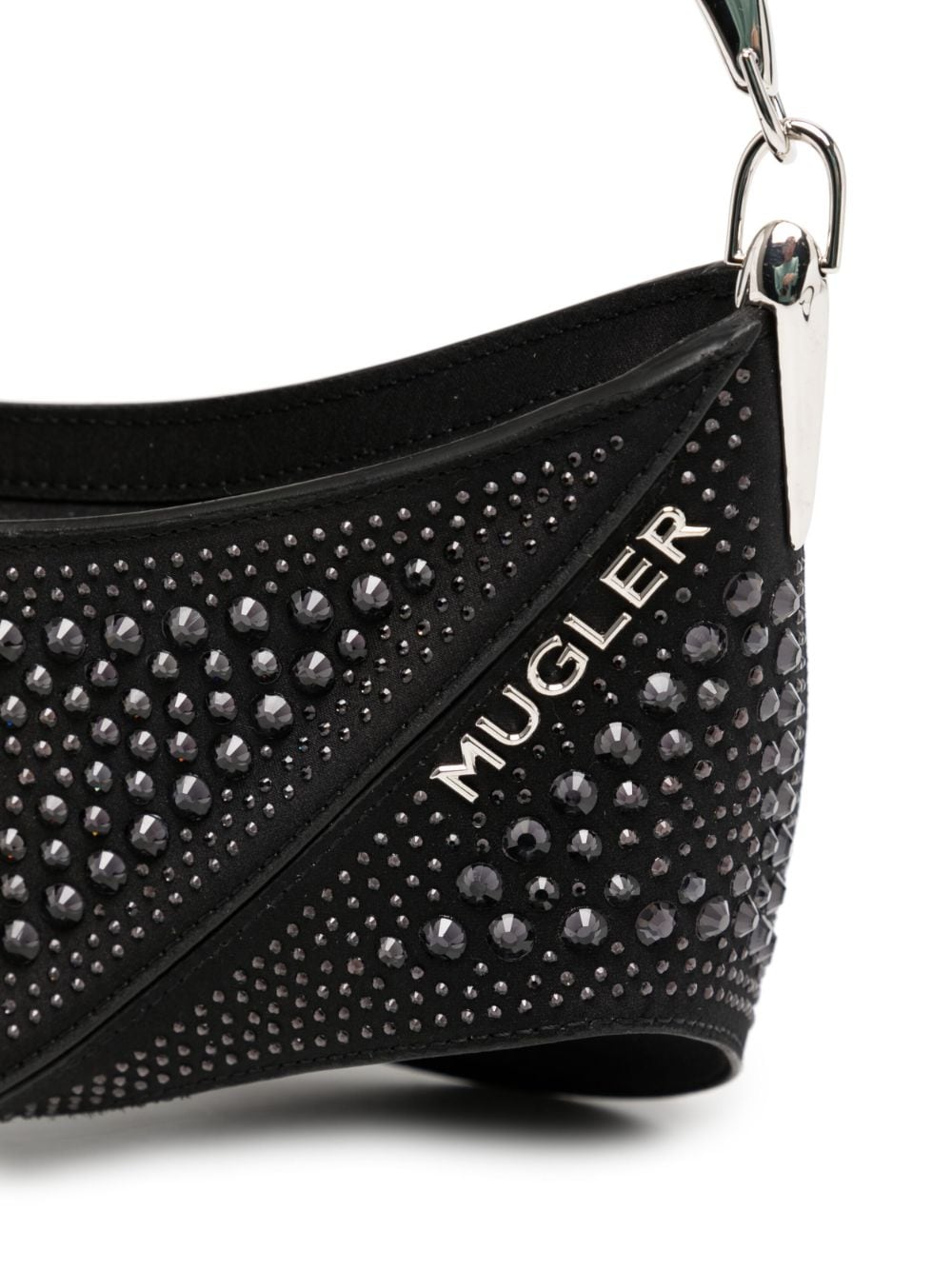 Shop Mugler Spiral Curve 01 Top-handle Bag In Black