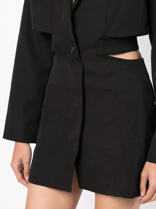 Jacquemus The Horizontal Rope Mini Blazer Dress | Black | FARFETCH