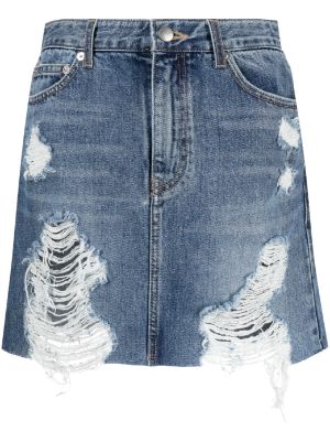 Denim ripped jeans outlet skirt