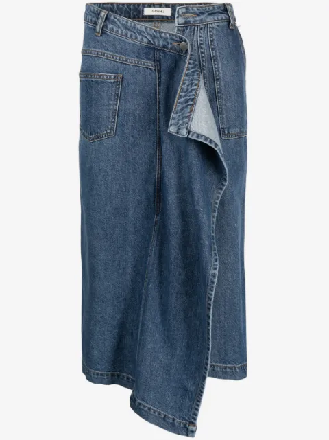 Goen.J asymmetric denim skirt