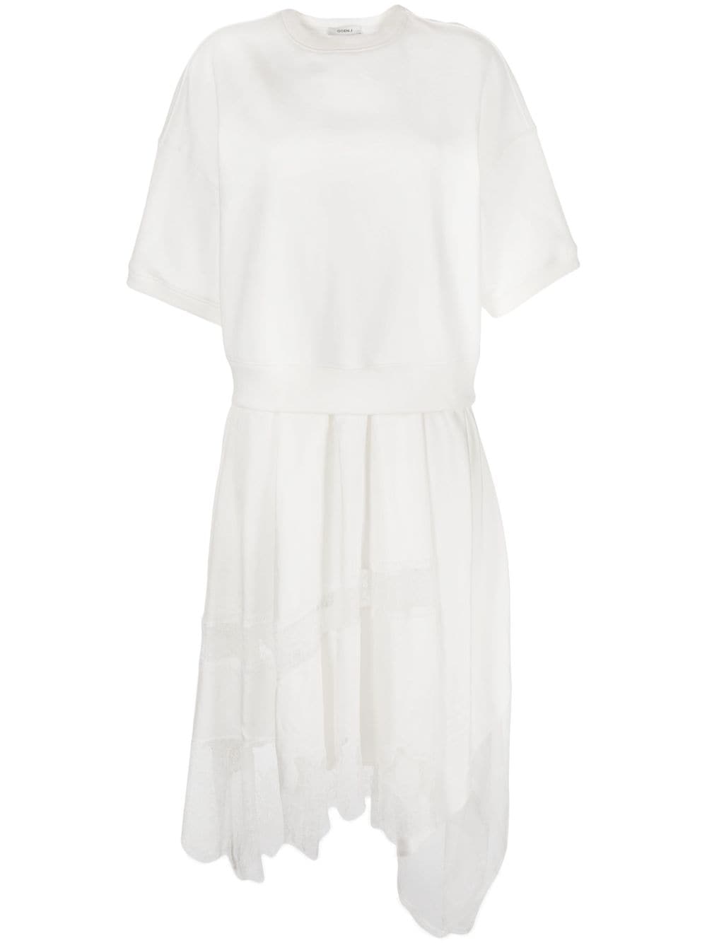 Goen J Layered Lace-trim Dress In White