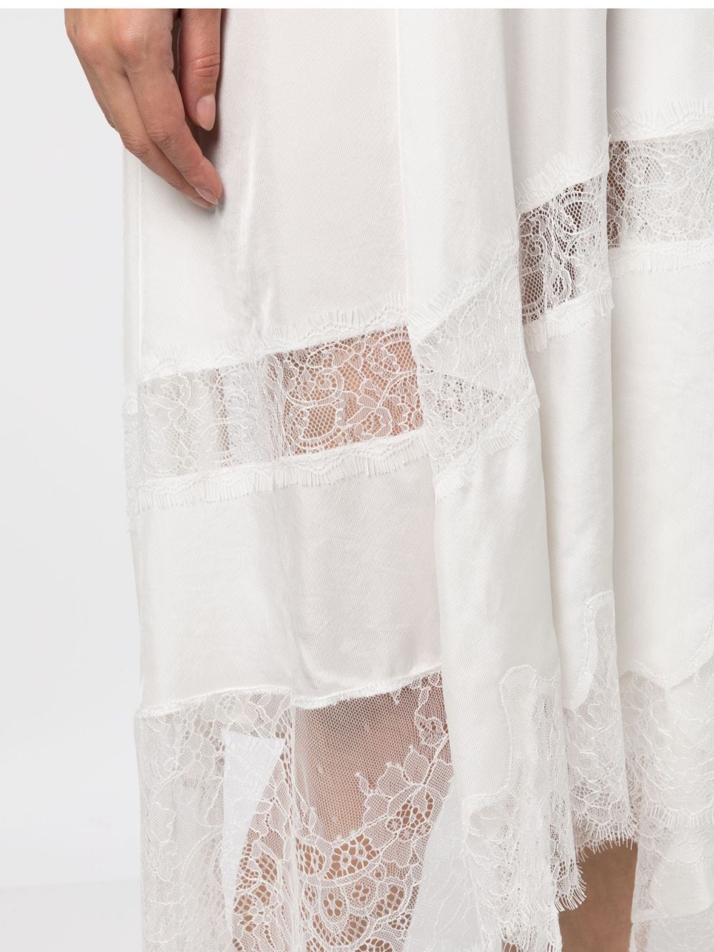 Shop Goen J Layered Lace-trim Dress In White