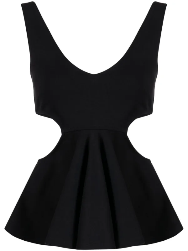 Goen.J cut-out Ruffled Top | Black | FARFETCH BH