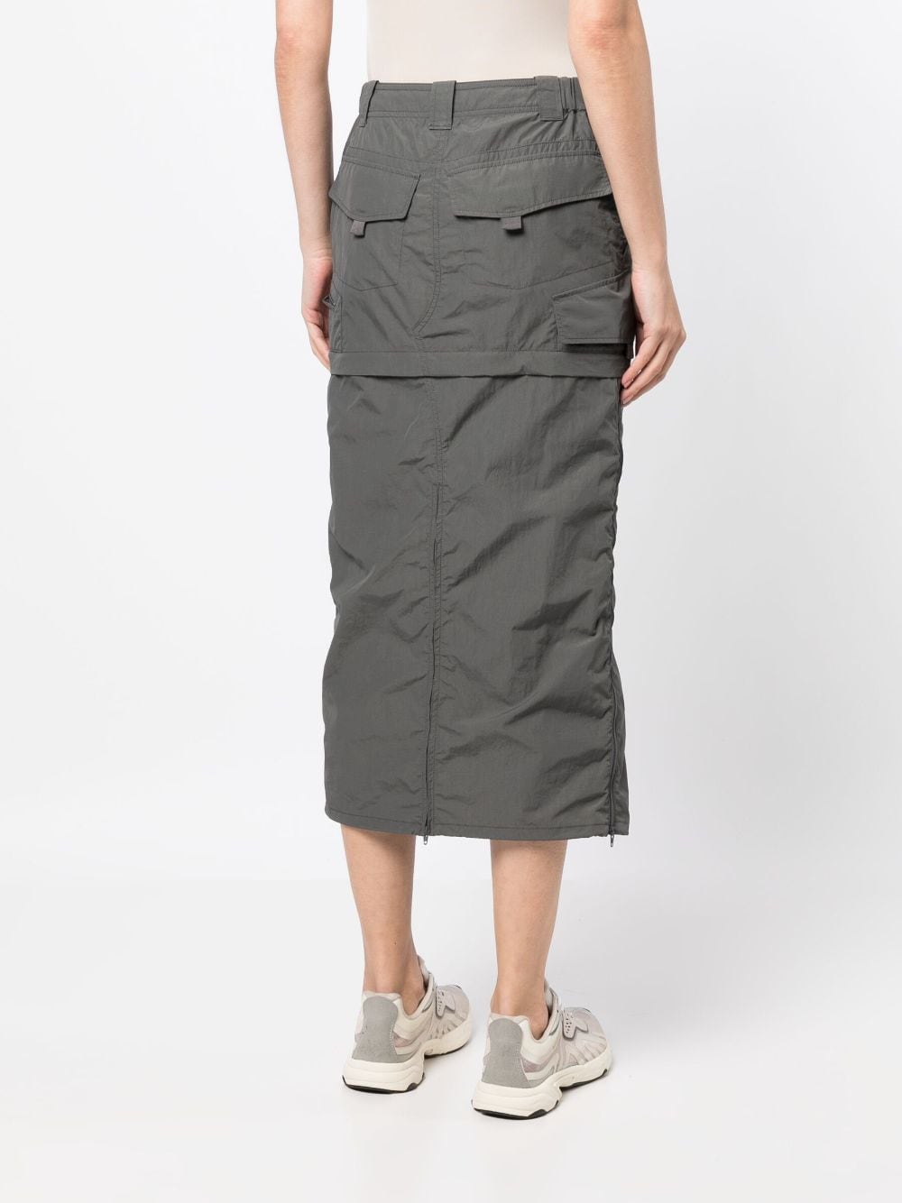 Shop Goen J Detachable-panel Cargo Skirt In Grey