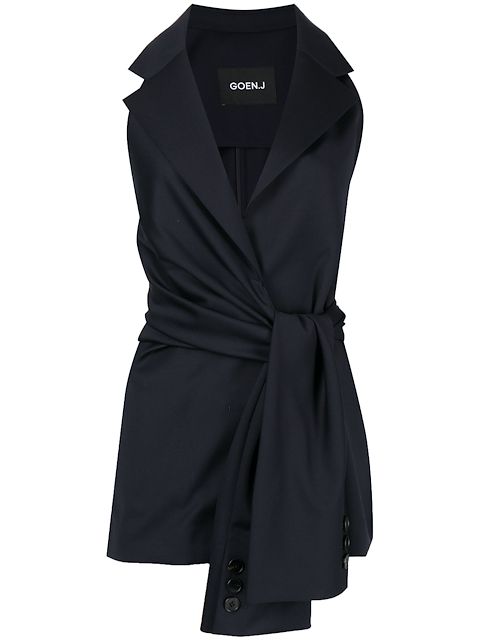 Goen.J knotted-detail sleeveless blazer