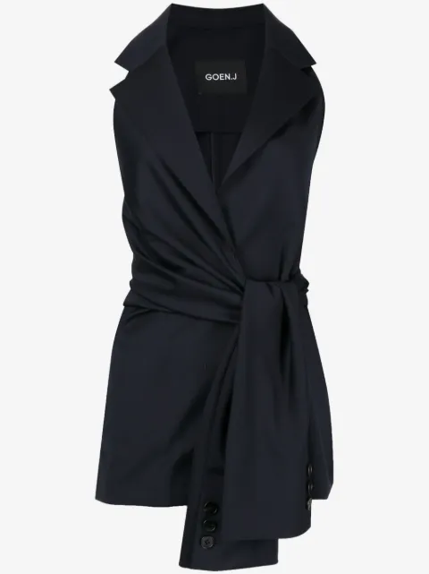 Goen.J knotted-detail sleeveless blazer