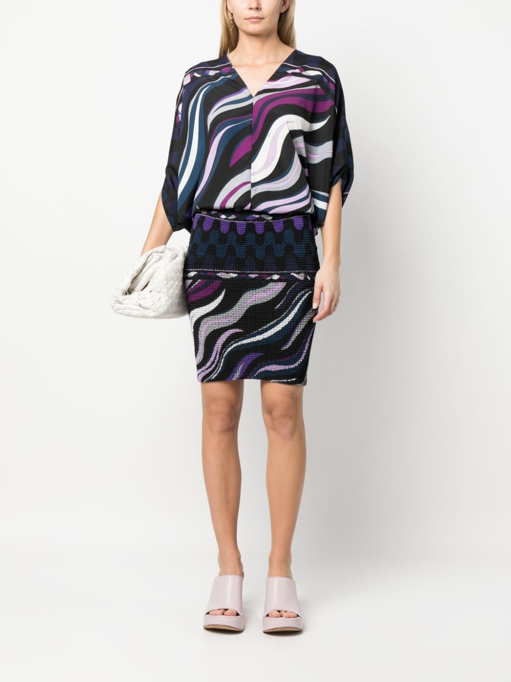 Shop Pucci Printed Mini Dress In Black