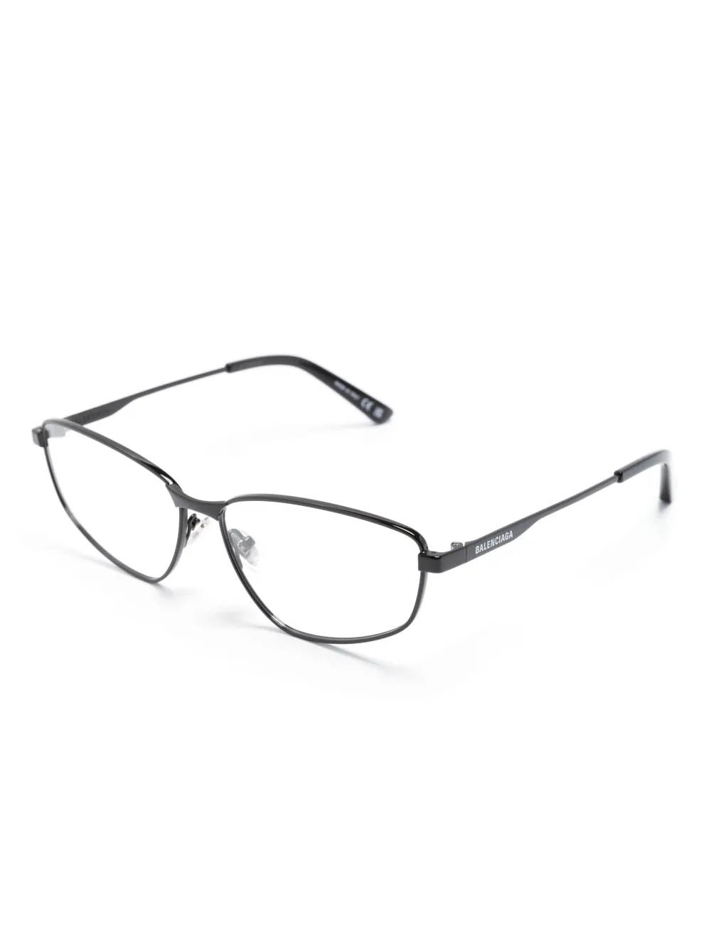 Balenciaga Eyewear logo-engraved square-frame glasses - Blauw