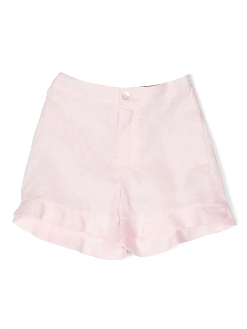 Mariella Ferrari Kids' Linen Plaid Shorts In Pink