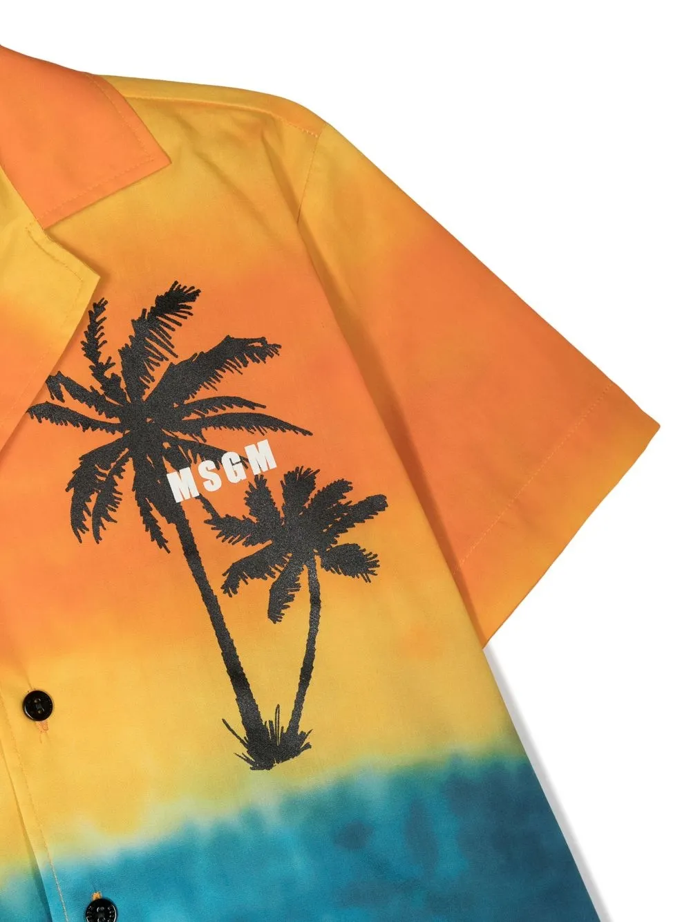  Msgm Kids Palm-tree Cotton Shirt - Orange 