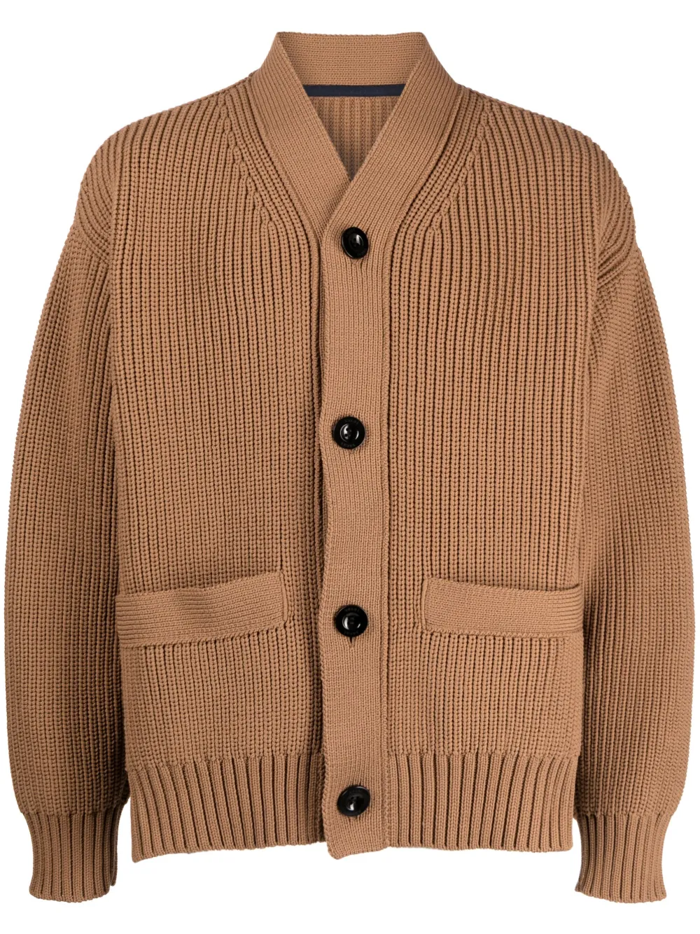 sacai plain V-neck cardigan - Brown