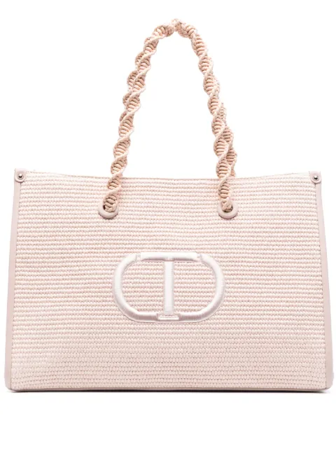 TWINSET large embroidered-logo tote bag