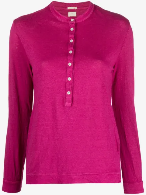 Massimo Alba Java linen henley shirt