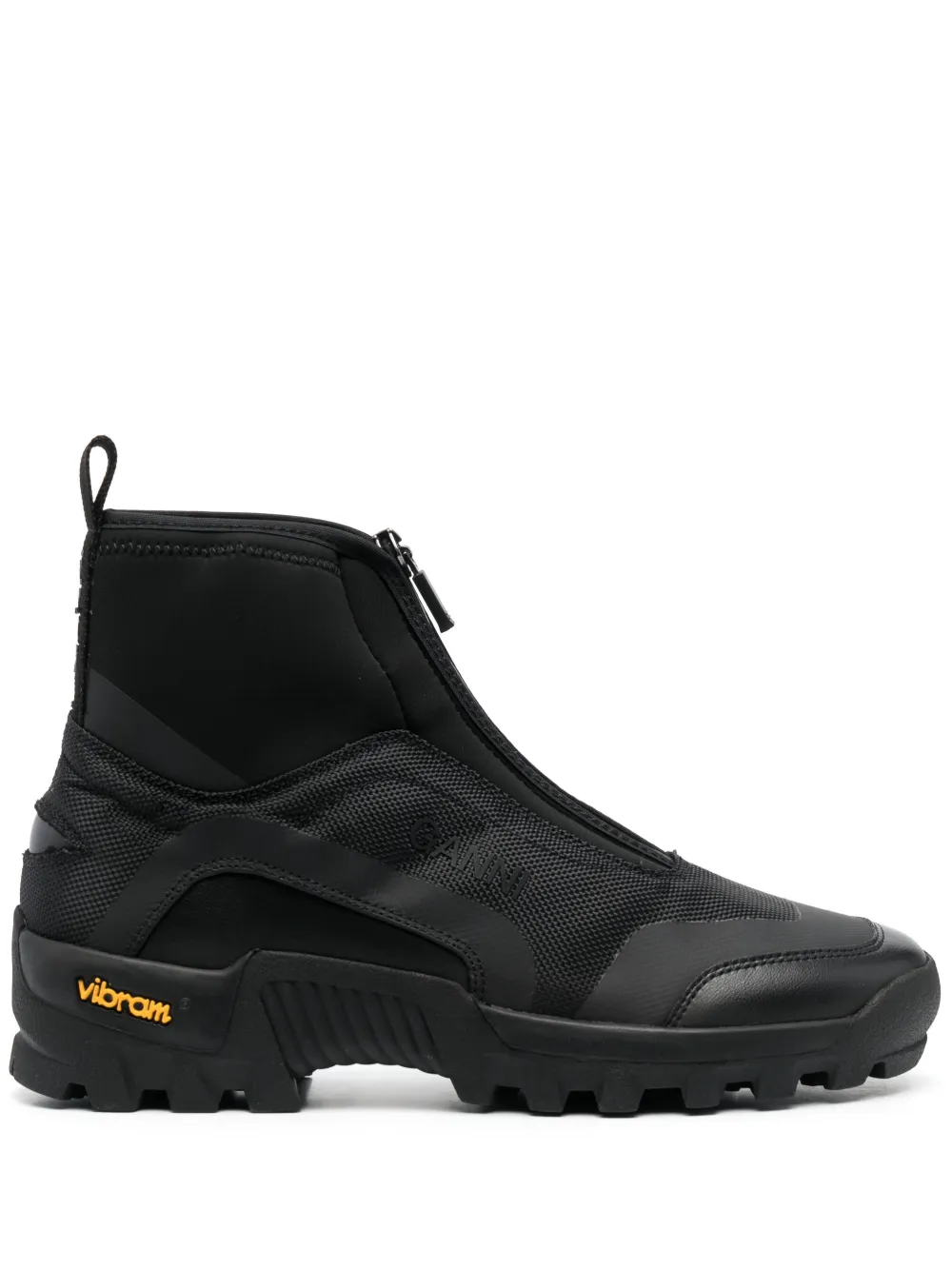 Ganni High-top Zip-up Sneakers In Black