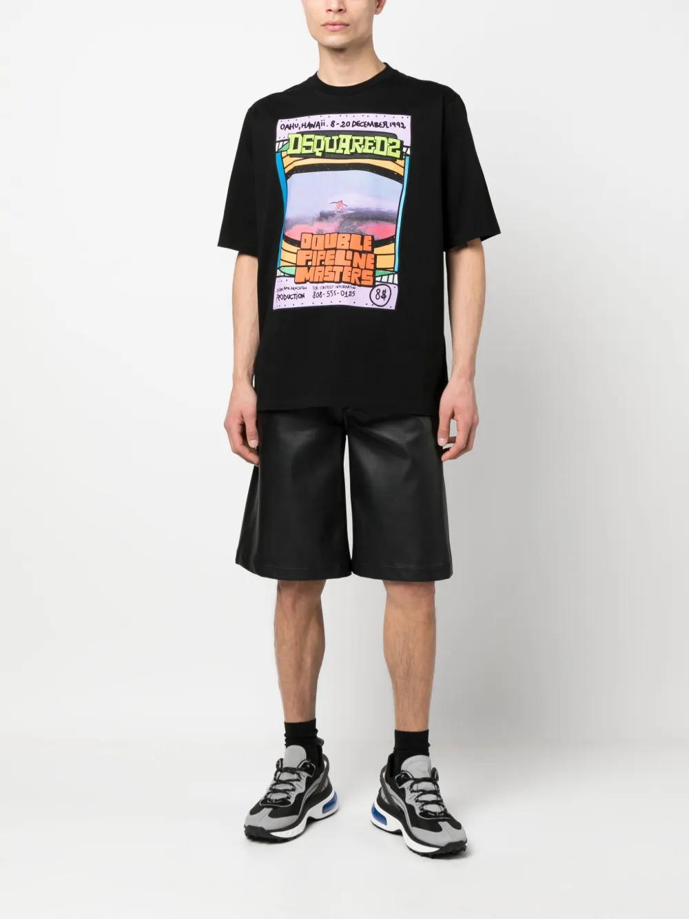 Dsquared2 T-shirt met print - Zwart