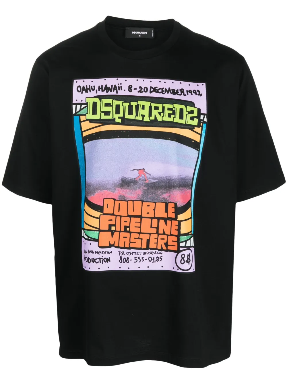 Dsquared2 Crew Neck Graphic Print Short Sleeves In White