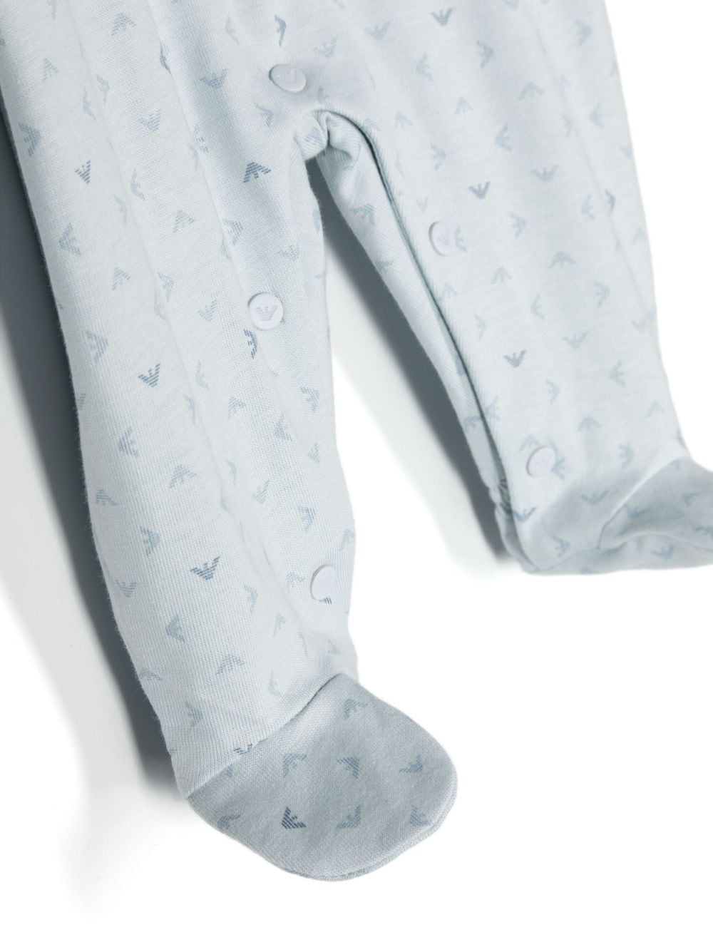 Shop Emporio Armani Monogram-pattern Cotton Romper In Blue